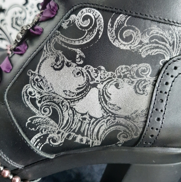 Alchemy England Steelground Heeled Ankle Boots - Picture 7 of 8